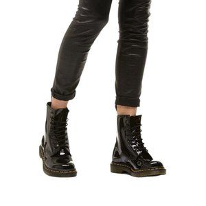 Dr. Martens 1460 W Women's Size 8 Black Boots Patent Black Lamper 11821011 NWOB